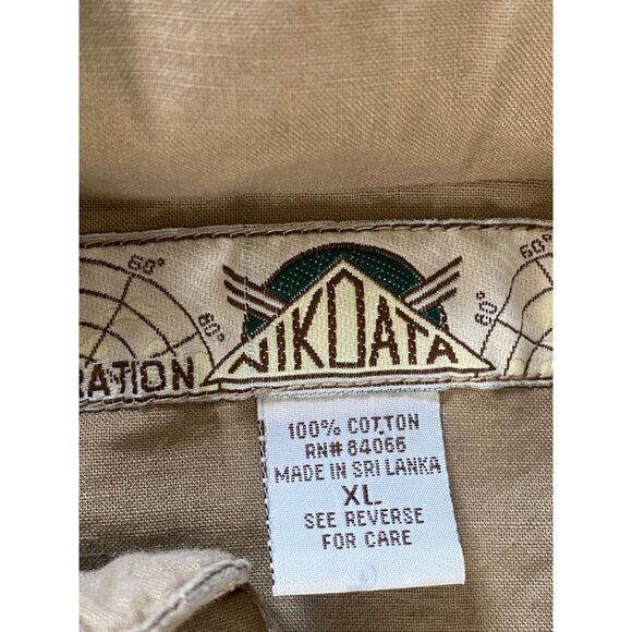 NIKOATA HOODED FISHING VEST MENS SIZE XL FULL ZIP TACKLE POCKETS KHAKI - Picture 5 of 6